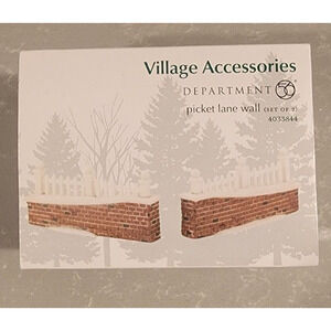 NEW - Department 56 Village Accessories Picket Lane Wall Set of 2 - 4033844
